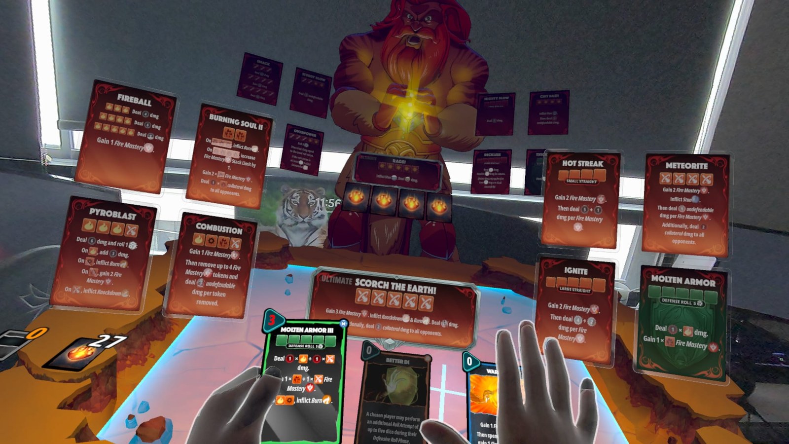 Dice Throne Digital spatial board and dice view