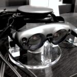 Magic Leap AR headset shown for context — illustrative of see-through AR glasses form factor, not XRHealth hardware