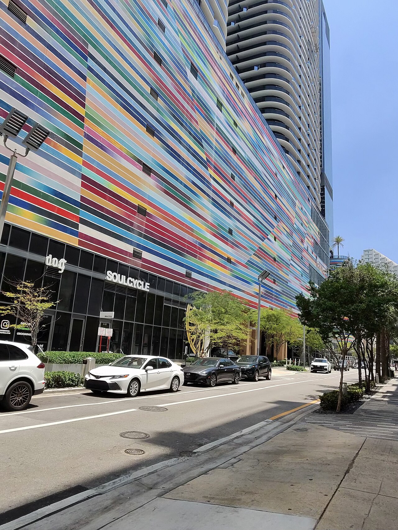 POV street photo taken with Ray-Ban Meta Wayfarer smart glasses in Brickell Miami
