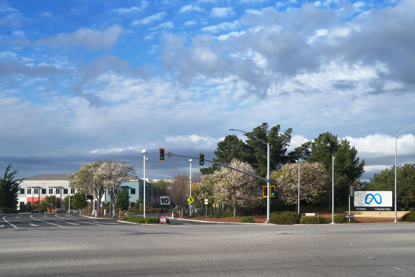 Meta Platforms headquarters at 1 Hacker Way, Menlo Park, California