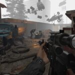 CONVRGENCE VR screenshot of an anomaly alley with floating debris in Chernokamensk