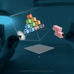 Cubism VR puzzle blocks assembled in mixed reality