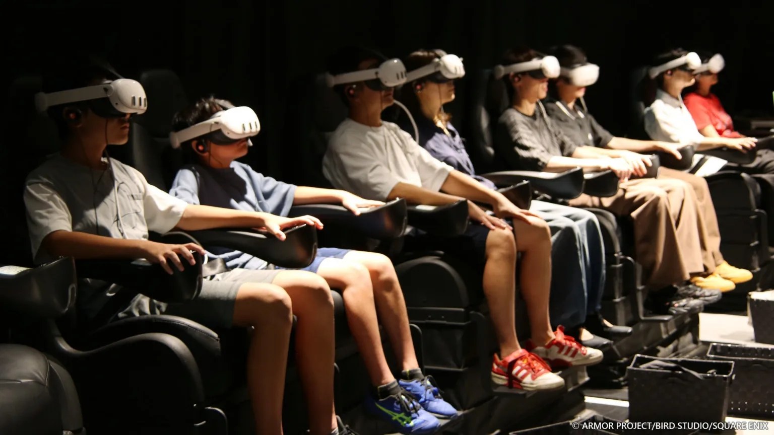 Dragon Quest VR RIDE motion seats with Meta Quest 3 headsets