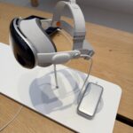 Apple Vision Pro headset on display