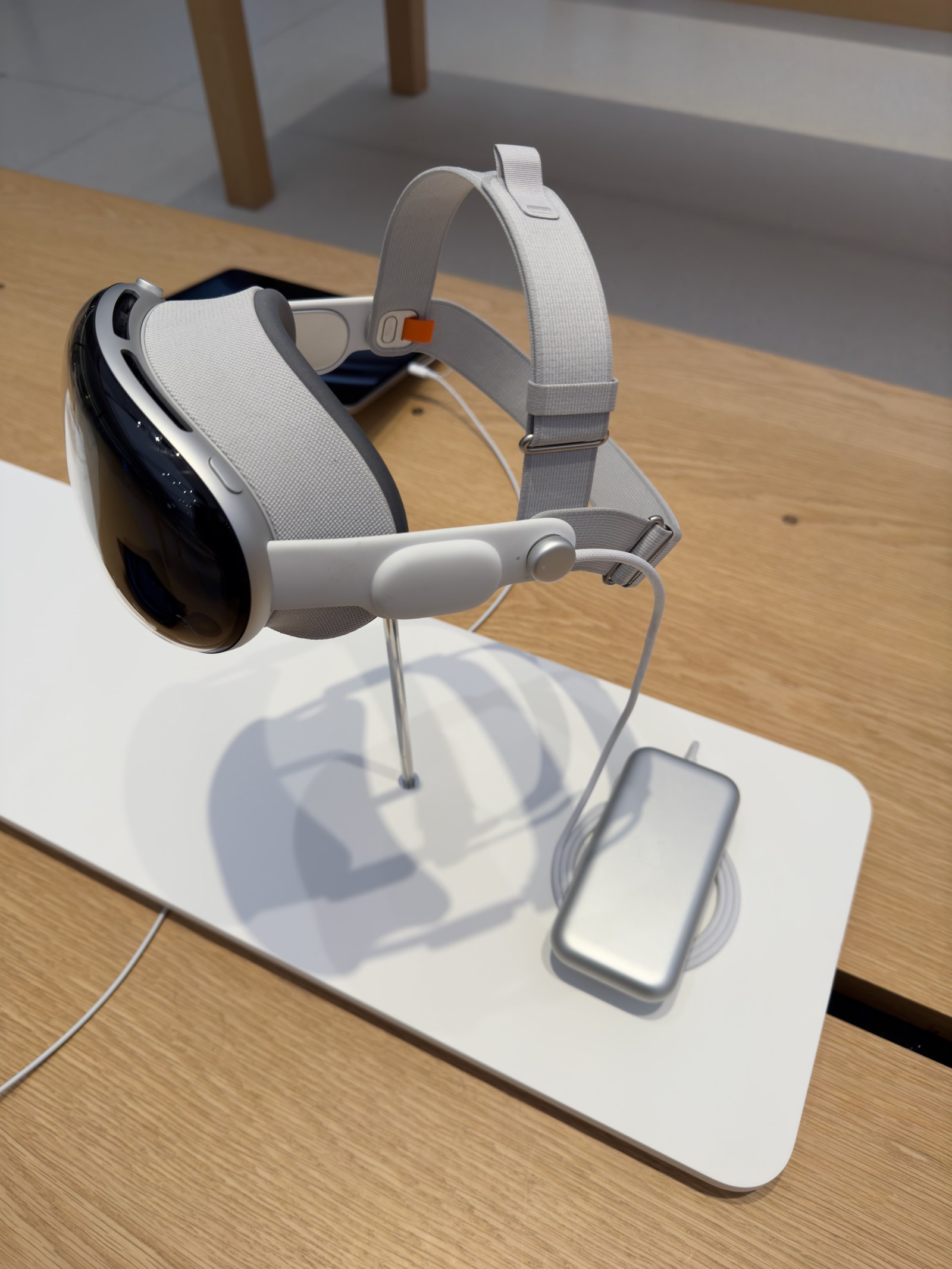 Apple Vision Pro headset on display