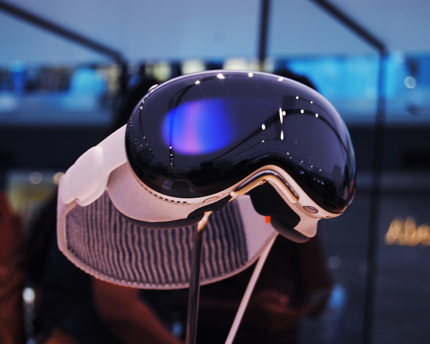 Apple Vision Pro headset on display