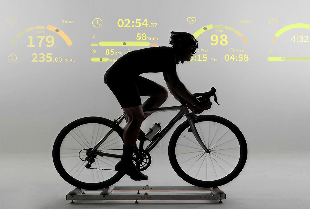 engo3 Cyclist heads-up display showing cycling metrics in the rider field of view