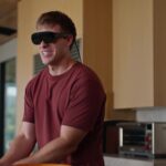 Meta Hologram calling demo still — wearer on Meta VR Glasses