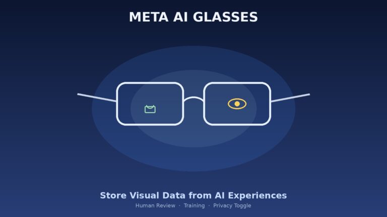 Abstract Meta AI glasses privacy toggle graphic for visual data setting