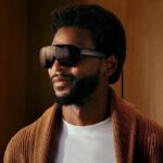Meta VR Glasses close-up product photography showing lightweight glasses form factor