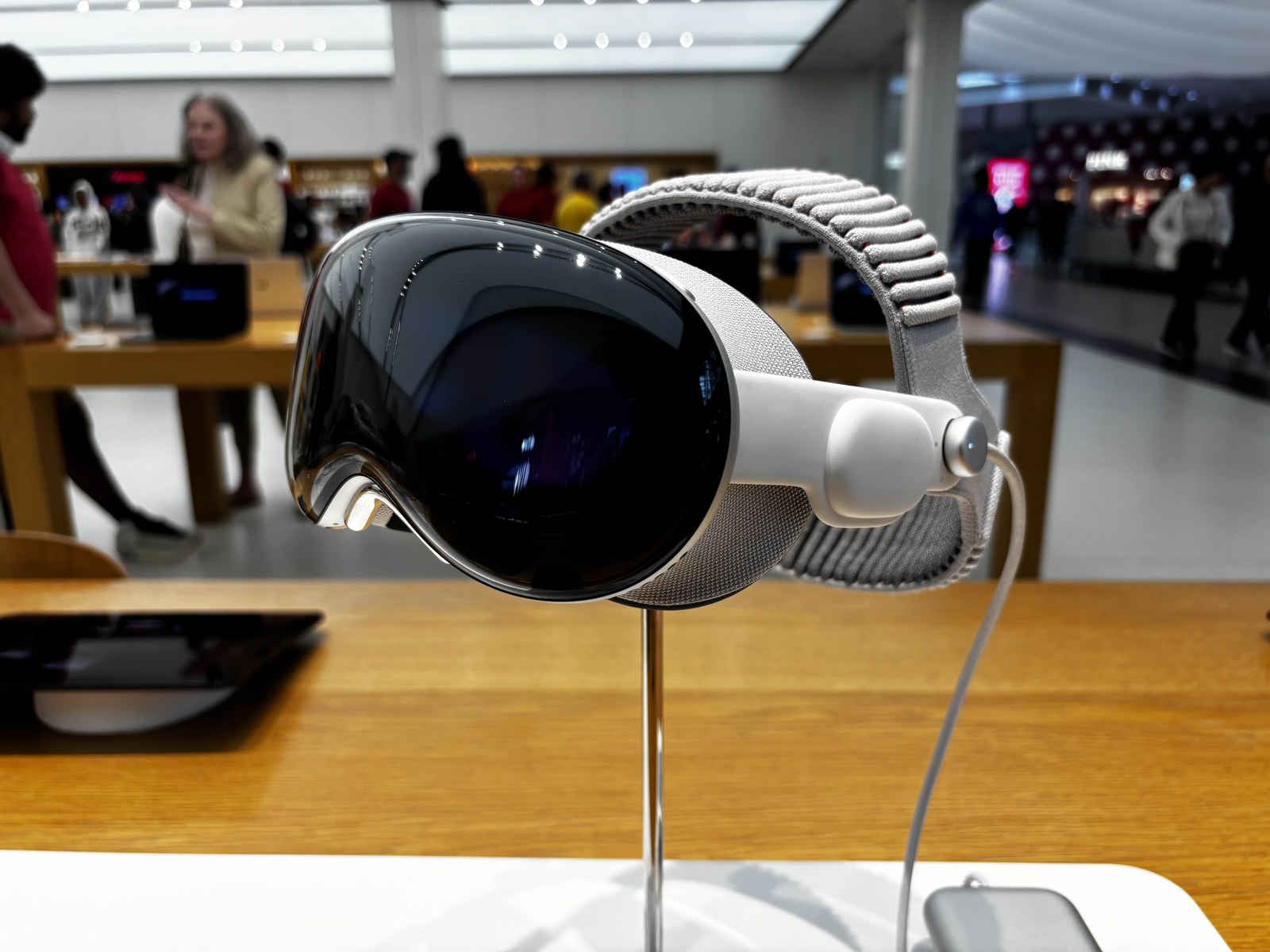 Apple Vision Pro on display