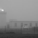Foggy lighthouse at John o' Groats, Scotland