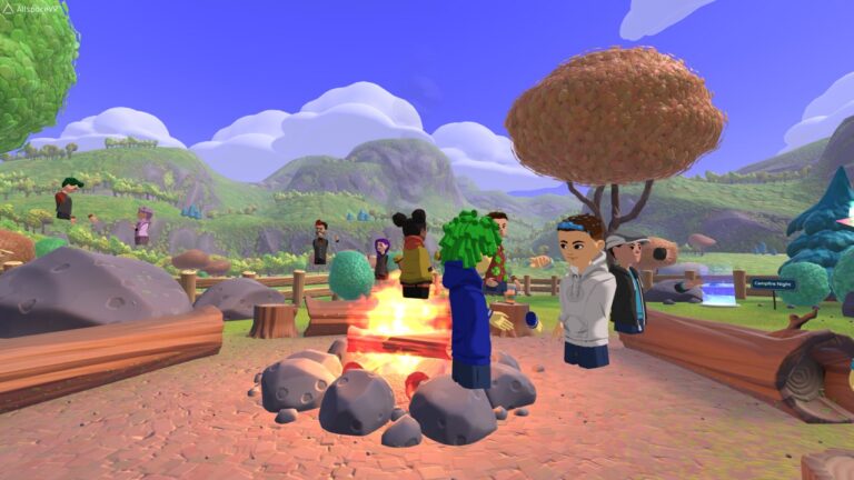 AltspaceVR Campfire World, a default social meeting space