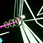 Axiomatik neon VR arcade platformer screenshot