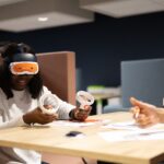 Students using ClassVR headsets in a classroom for immersive STEM learning