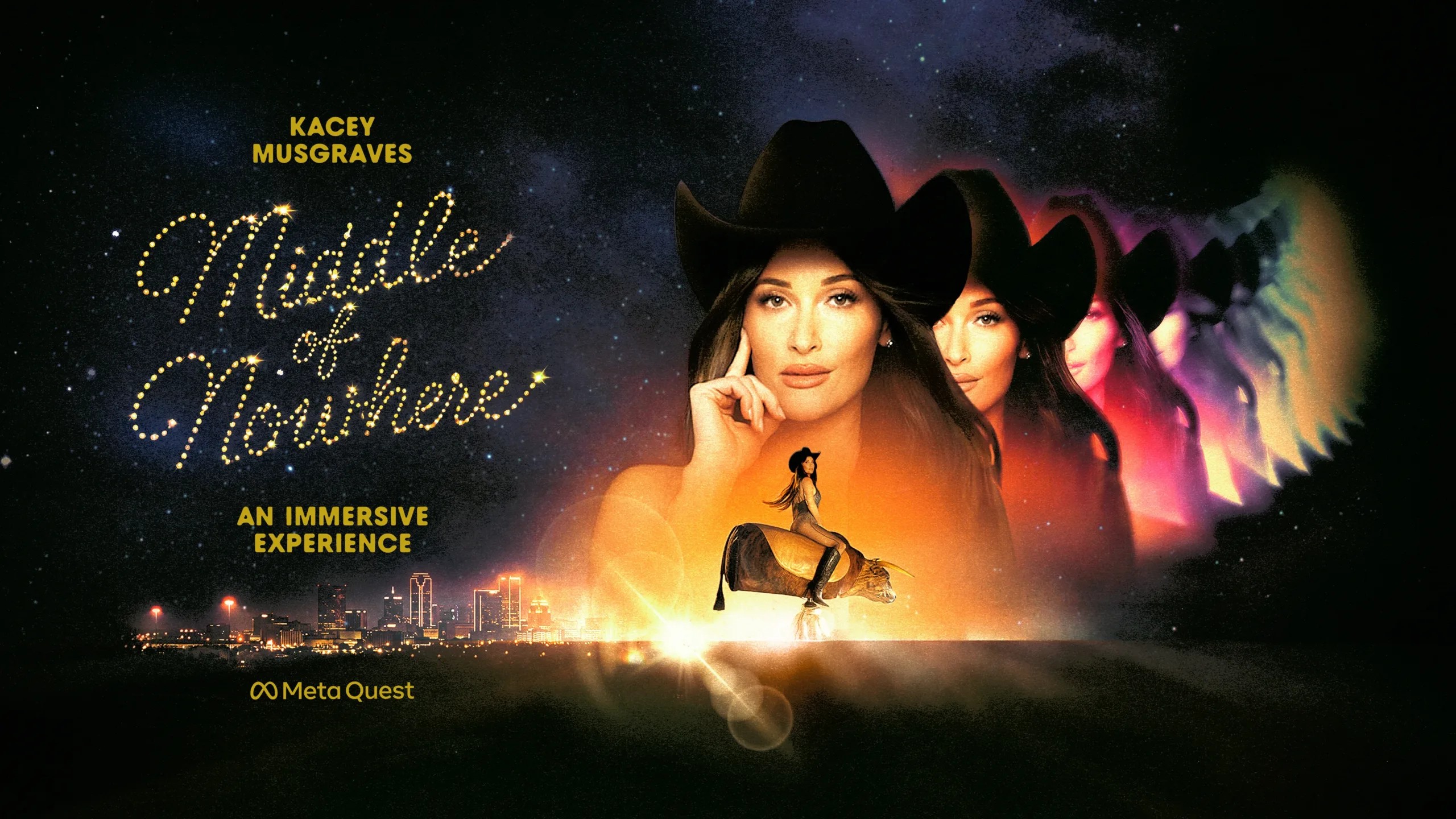 Key art for Kacey Musgraves Middle of Nowhere immersive concert on Meta Quest