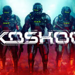 EXOSHOCK Steam store header art for the sci-fi co-op VR shooter