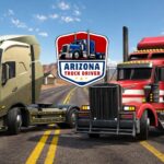 Arizona Truck Driver key art — desert highway trucks, Carbon Studio Meta Quest