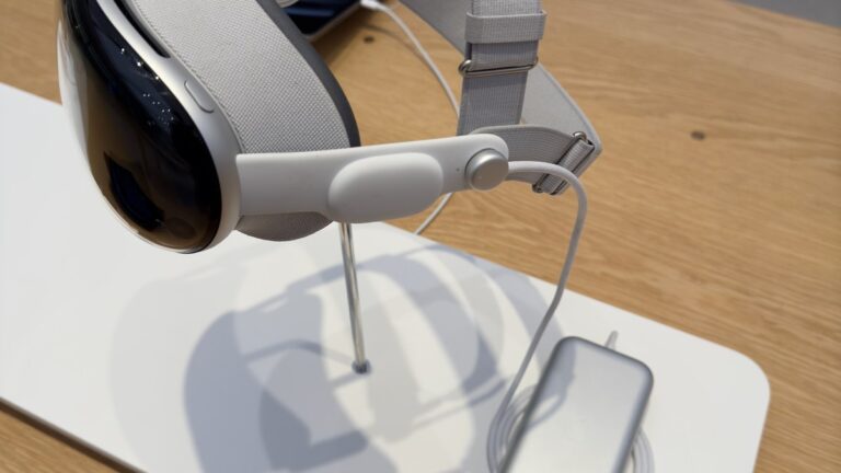 Apple Vision Pro headset on a table