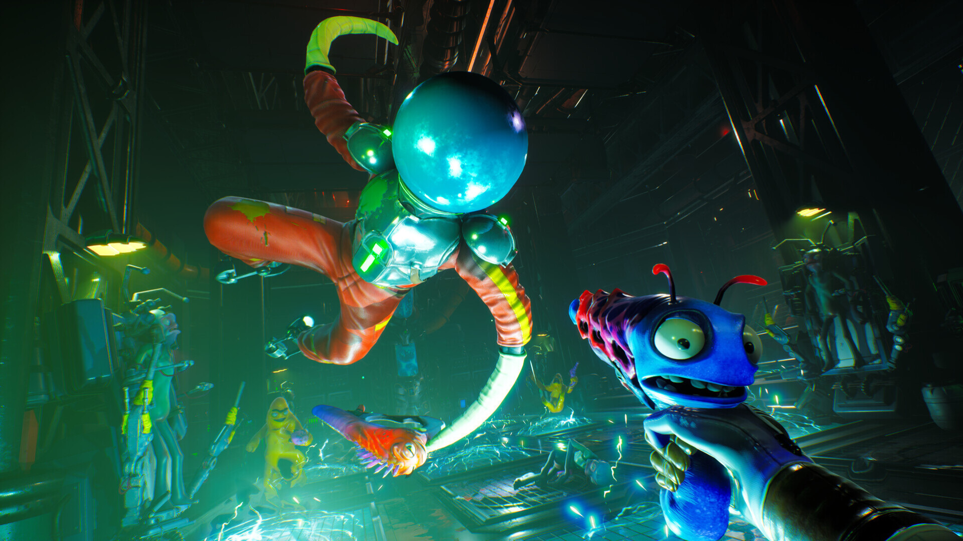 High On Life VR gameplay screenshot with talking gun and alien environment