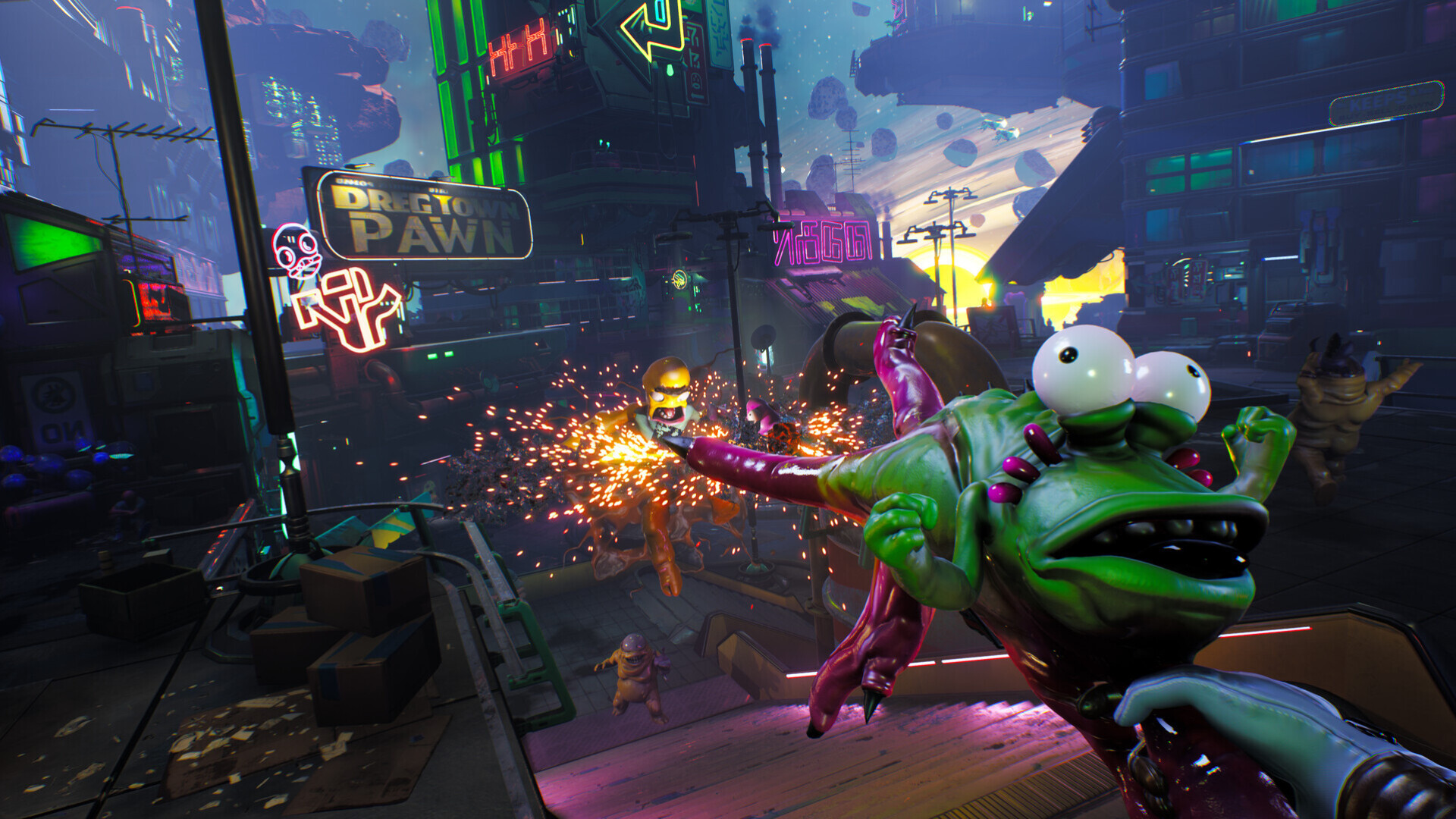 High On Life VR screenshot of Blim City style environment