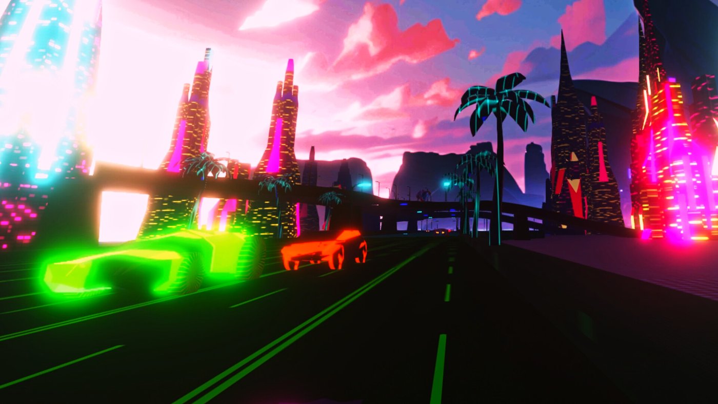 Pedal Rebel VR cyberpunk street racing screenshot