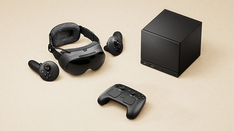 Steam Frame shown in mixed-reality context