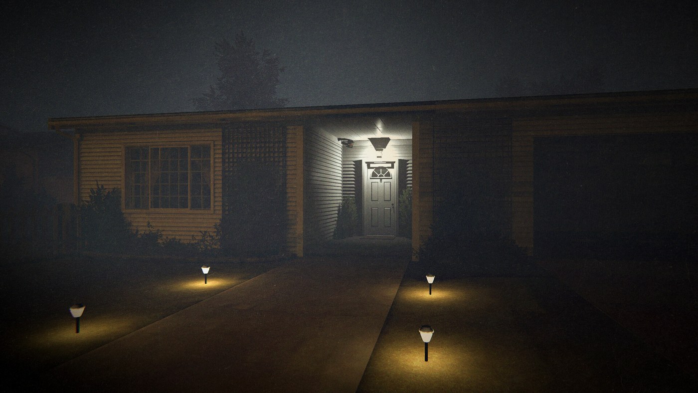Phasmophobia investigators exploring a dark hallway with flashlights