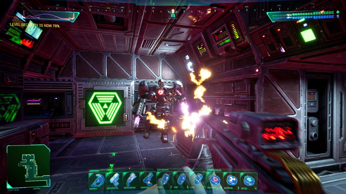 System Shock VR screenshot of combat in Citadel Station