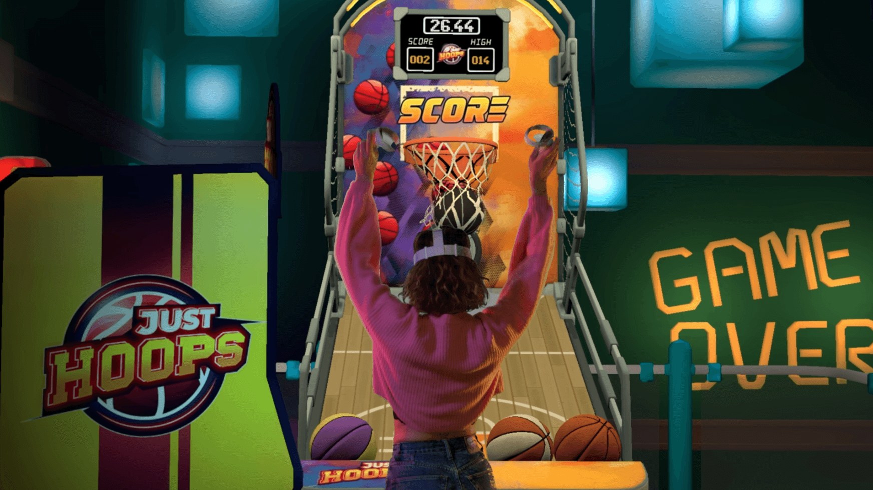 Just Hoops arcade court environment on Quest