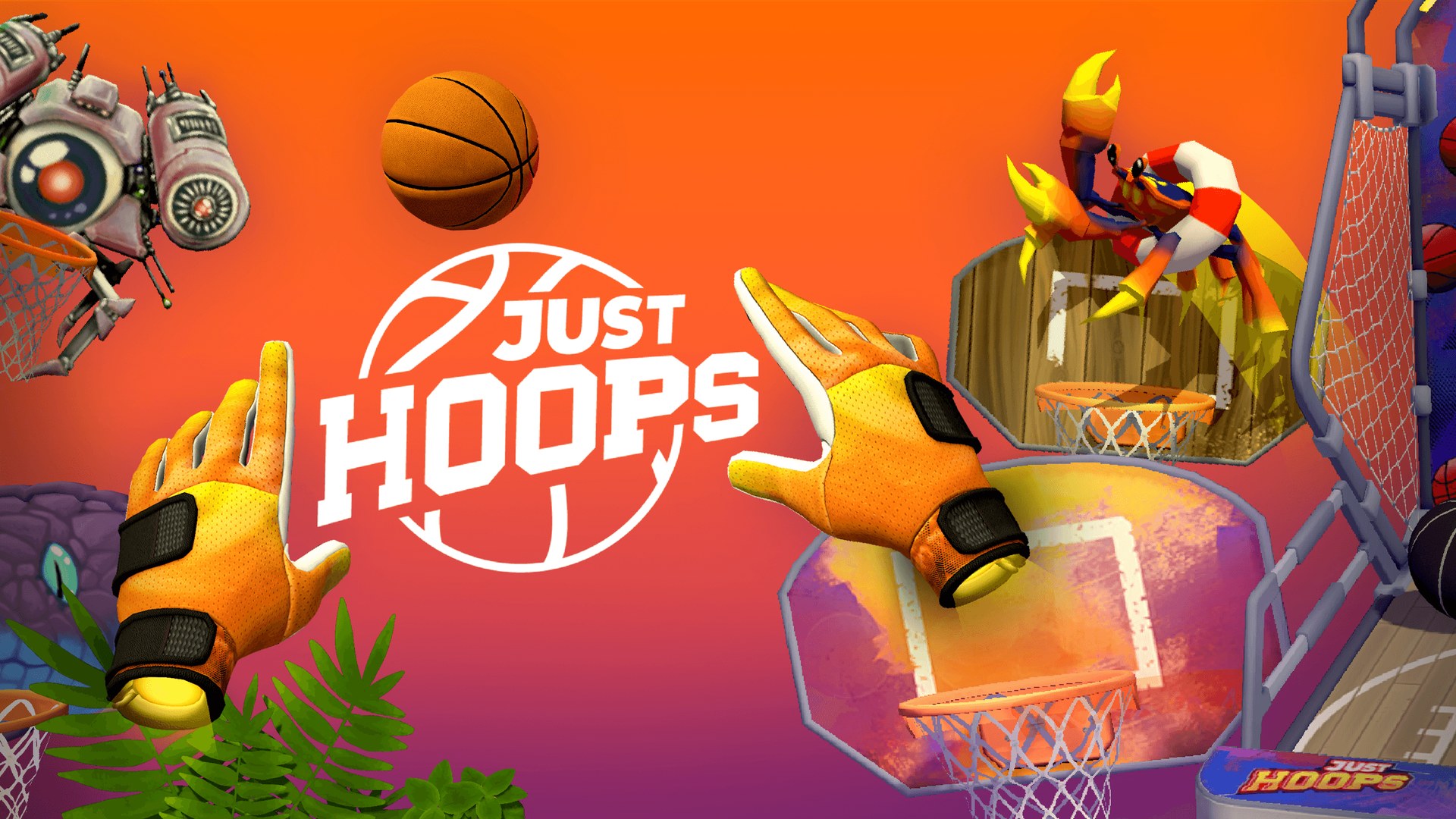 Just Hoops arcade basketball promotional collage