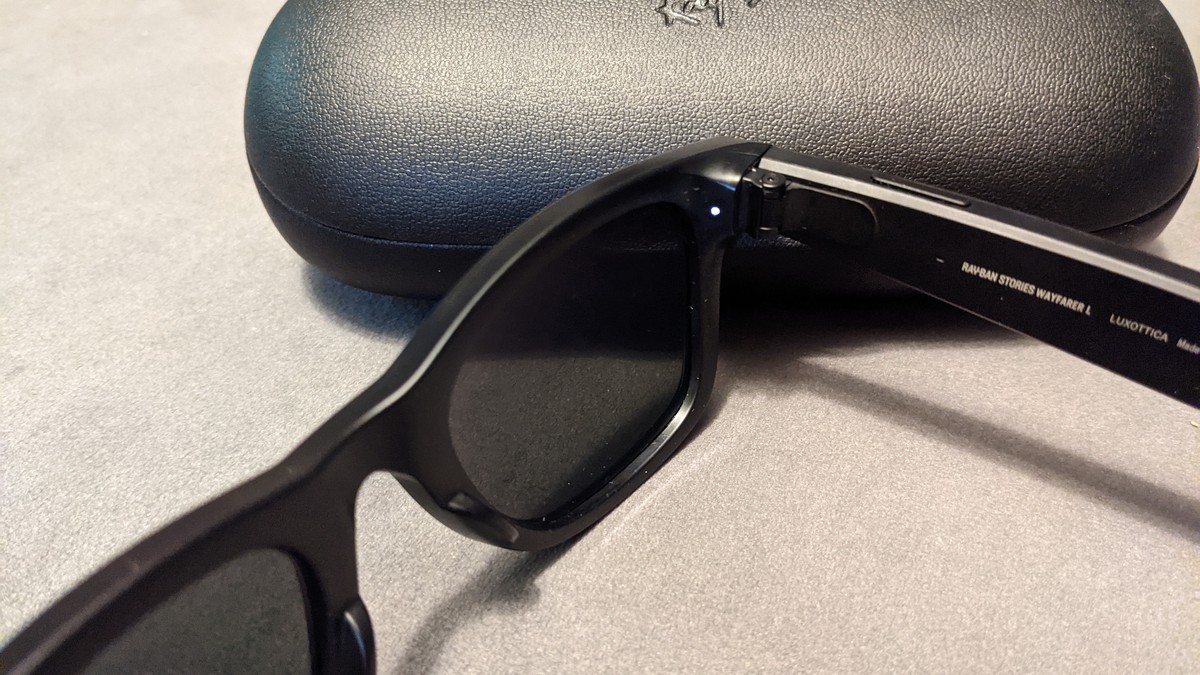 Ray-Ban Meta smart glasses with charging case and recording LED