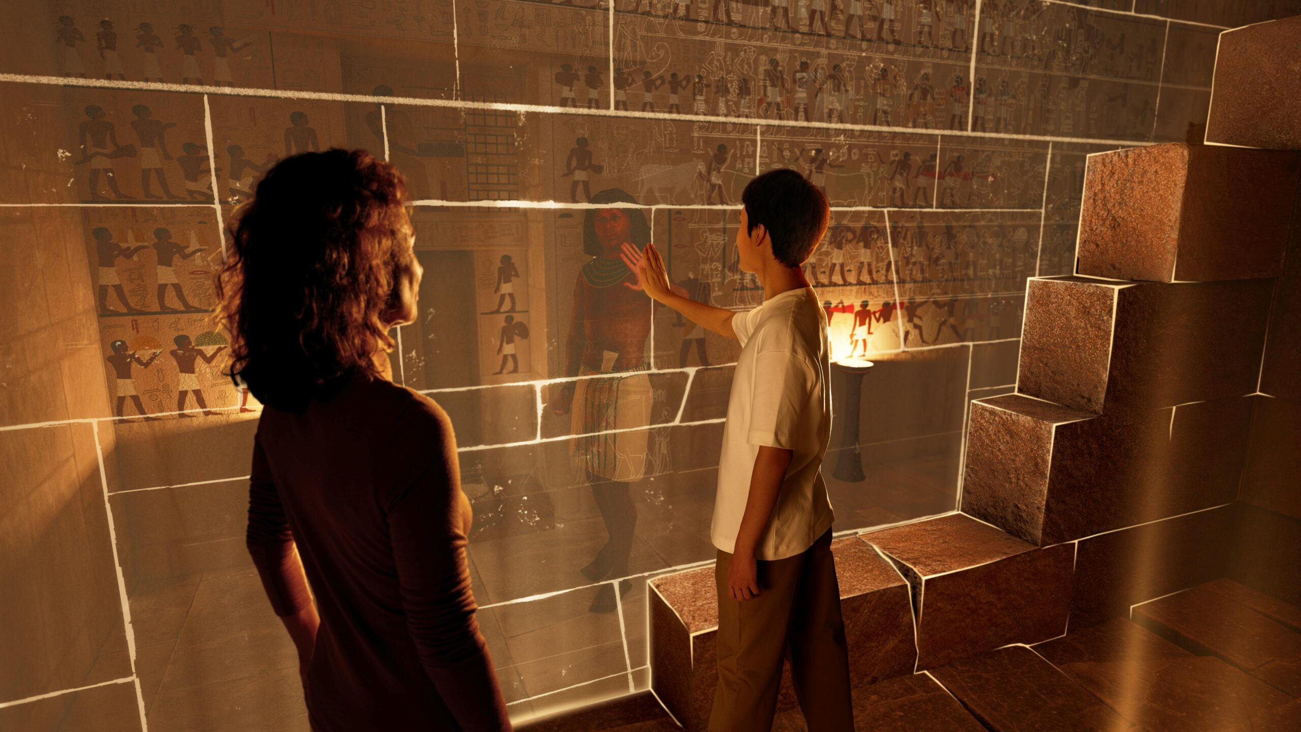 Inside a mastaba reconstruction in The Secret of the Pyramid Builders