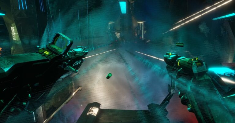 EXOSHOCK co-op sci-fi VR shooter combat scene
