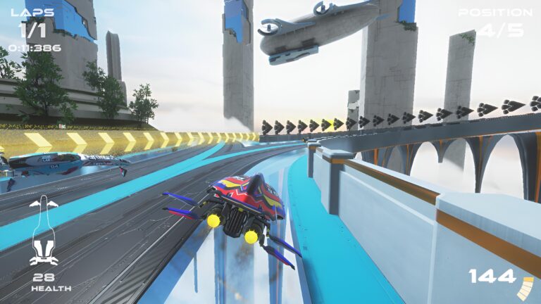Omega Pilot Evolution futuristic racing key art