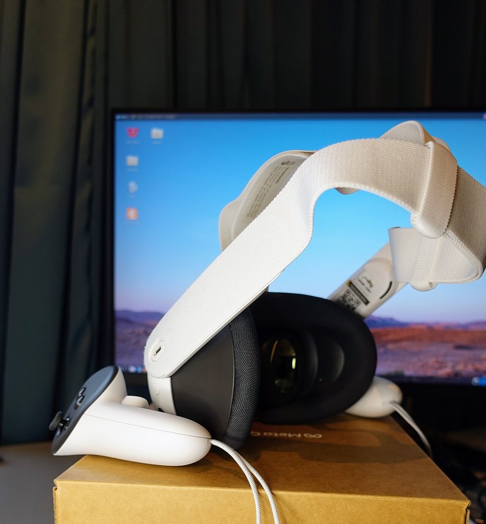Meta Quest 3 headset and Touch Plus controllers
