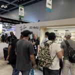 Ray-Ban Meta smart glasses on display at a trade show
