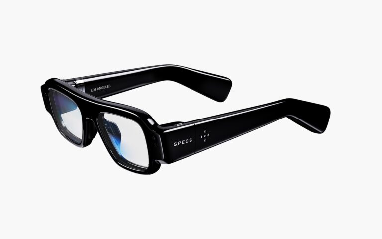 Snap SPECS standalone AR glasses, three-quarter view. Official product photo.