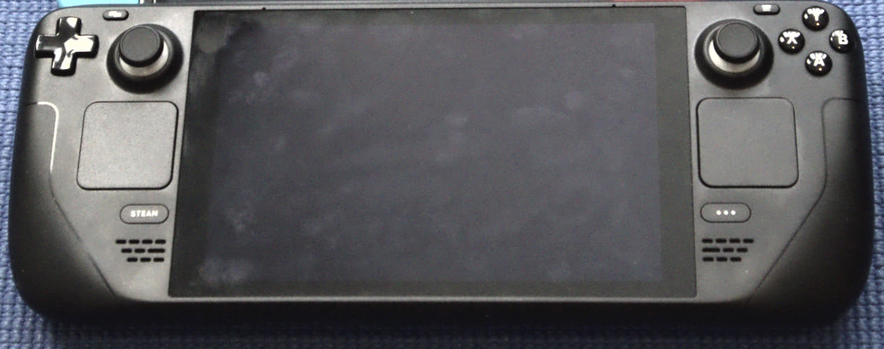 Steam Deck handheld console front view
