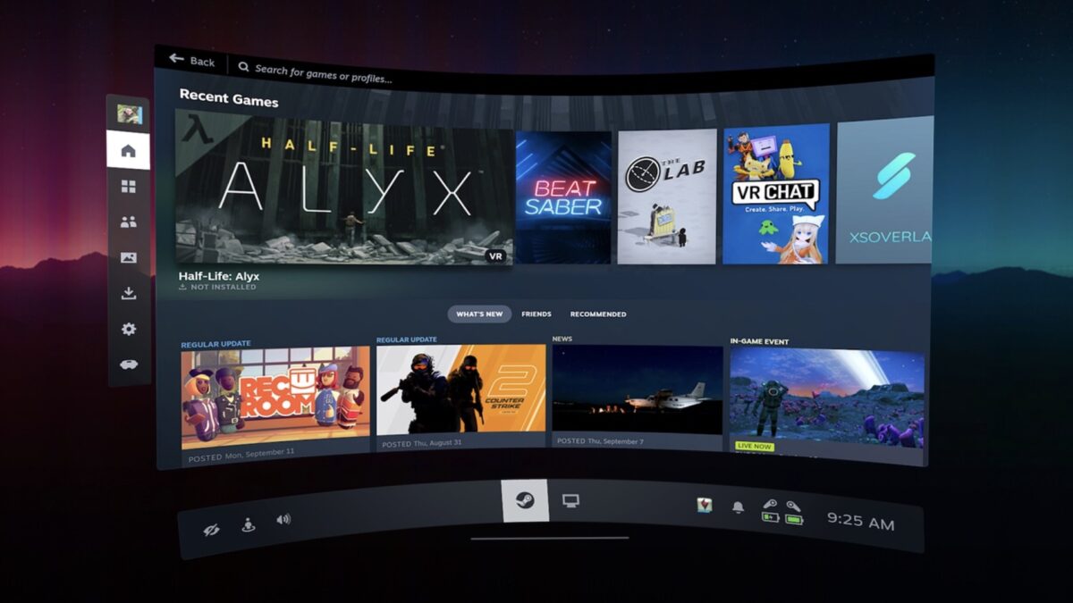 Steam Link PC VR interface from Valve