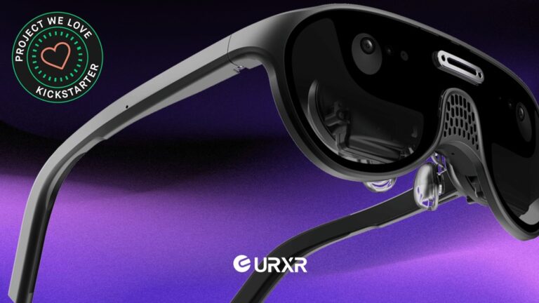 URXR One lightweight spatial display glasses product render from Kickstarter