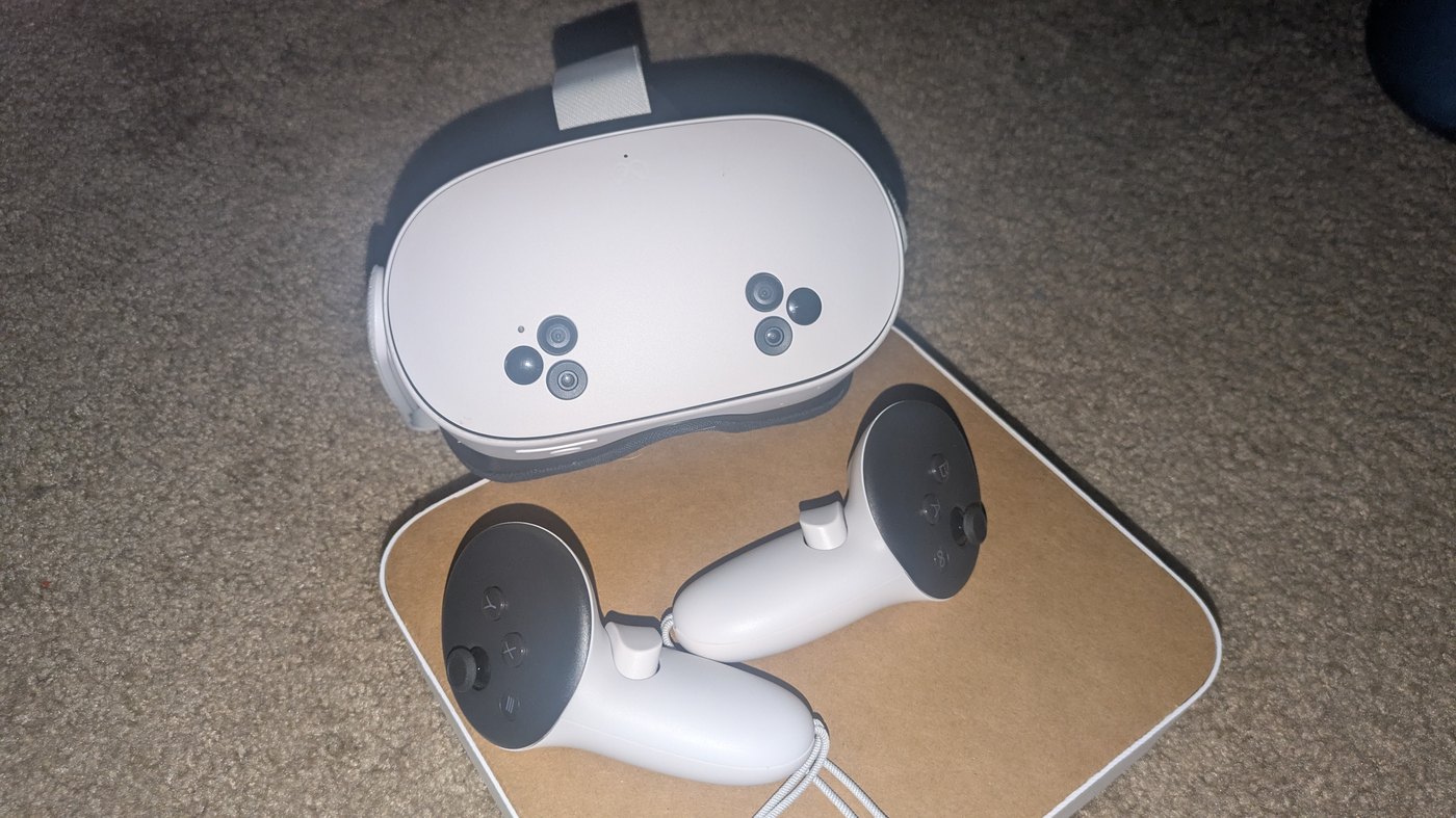 Meta Quest 3S with controllers