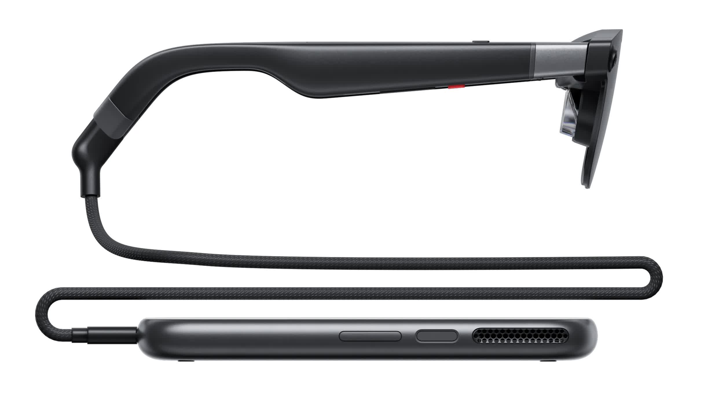 XREAL AURA Android XR glasses with tethered compute puck