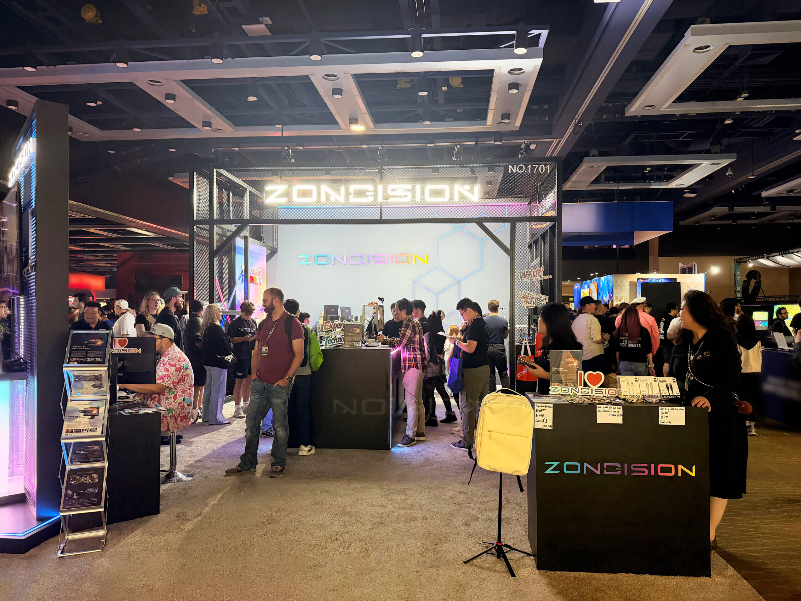 ZONDISION booth at PAX West 2026 showing glasses-free light-field display demos