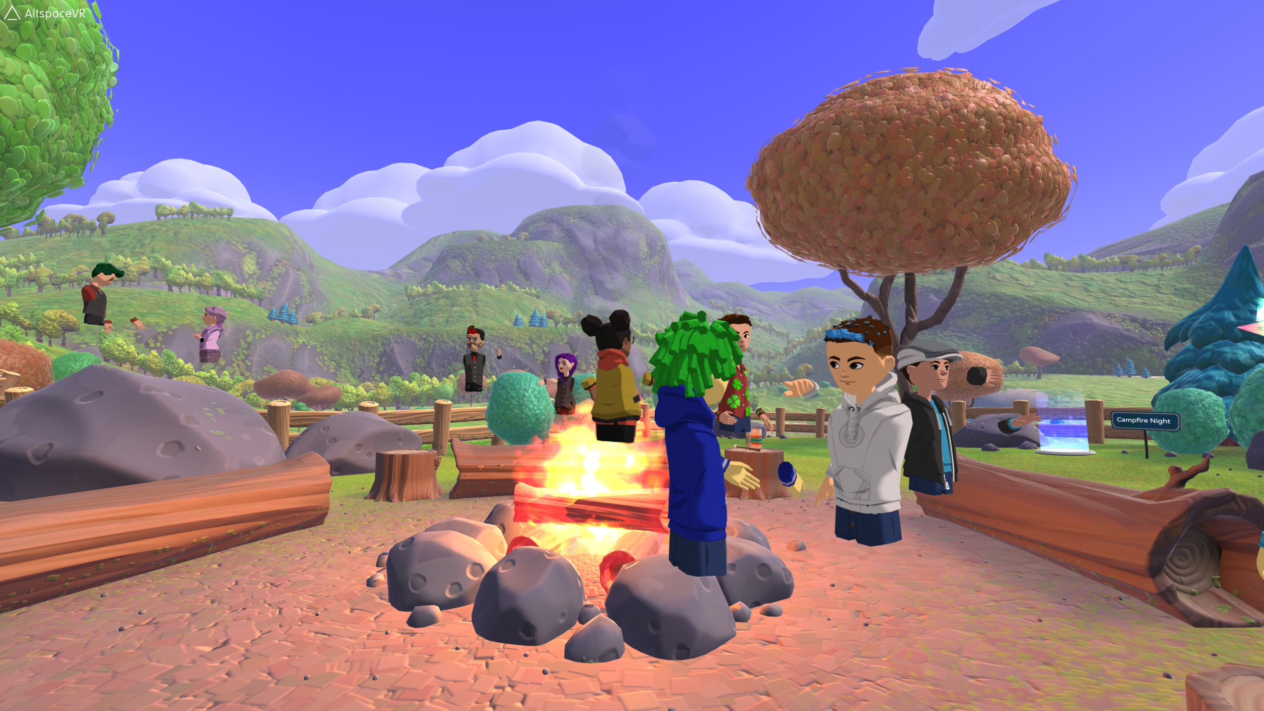 Historic AltspaceVR campfire default world screenshot