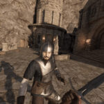 Blade & Sorcery Steam store screenshot showing an armored soldier in a stone courtyard