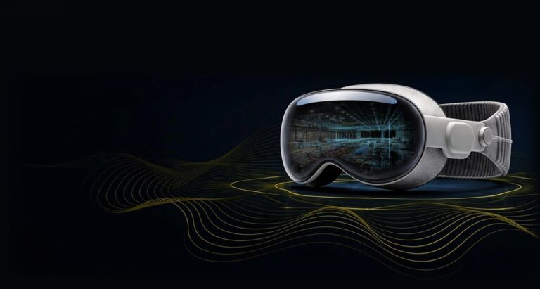 Apple Vision Pro showing an Eclipse Automation factory model, from the Eclipse RealitySync press kit
