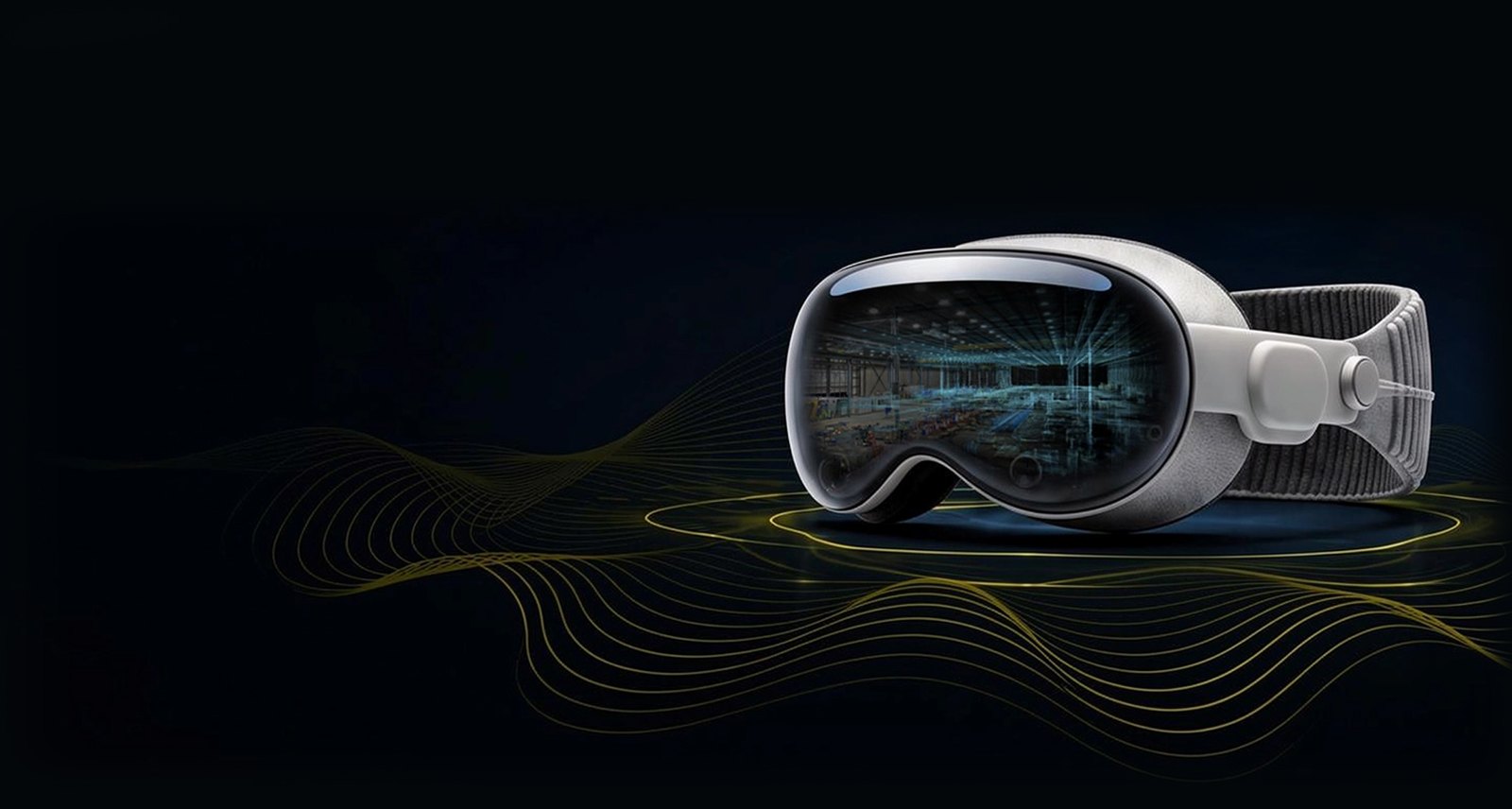 Apple Vision Pro showing an Eclipse Automation factory model, from the Eclipse RealitySync press kit
