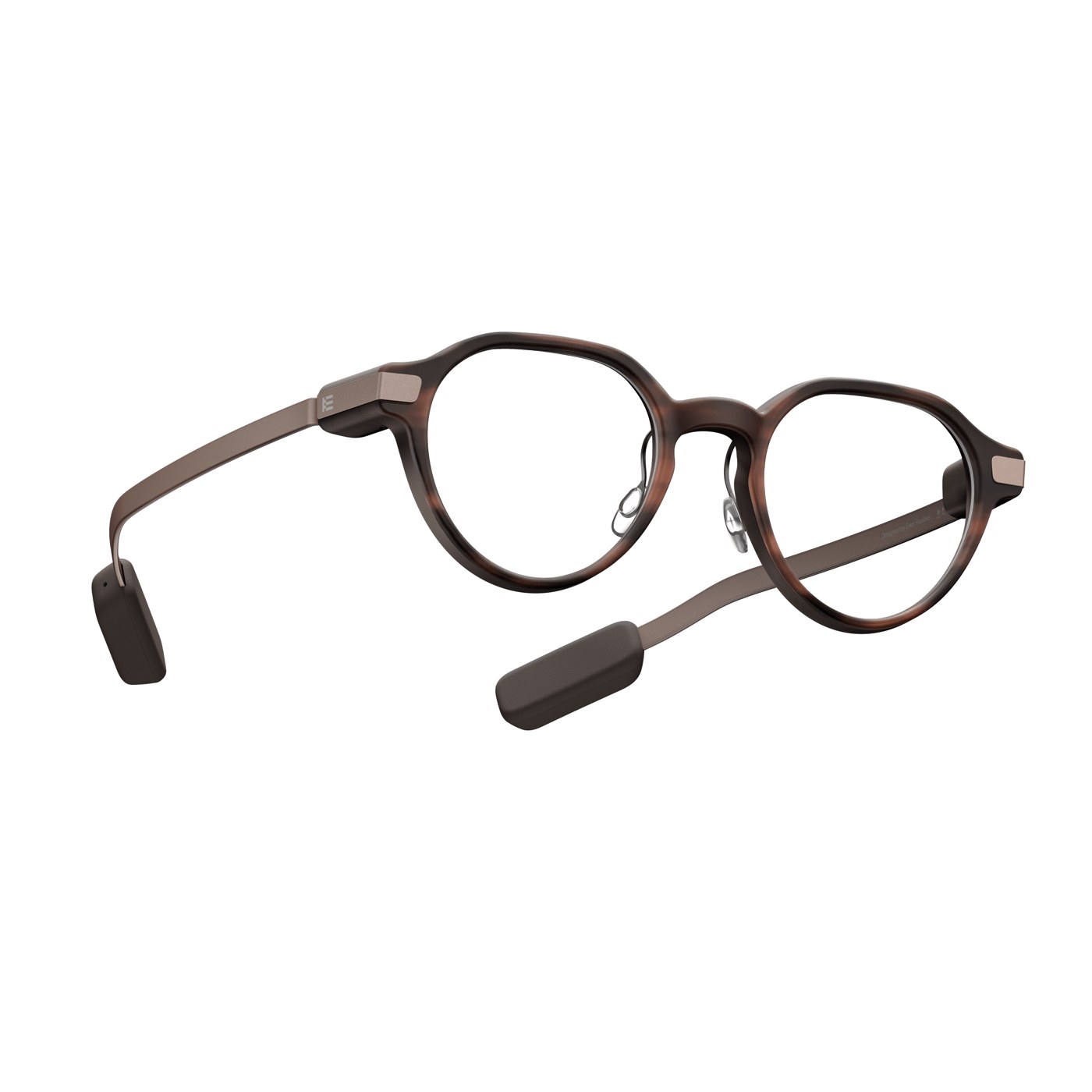 Even G2 smart glasses in the new Brown 2 tortoiseshell colorway, Frame A, three-quarter view
