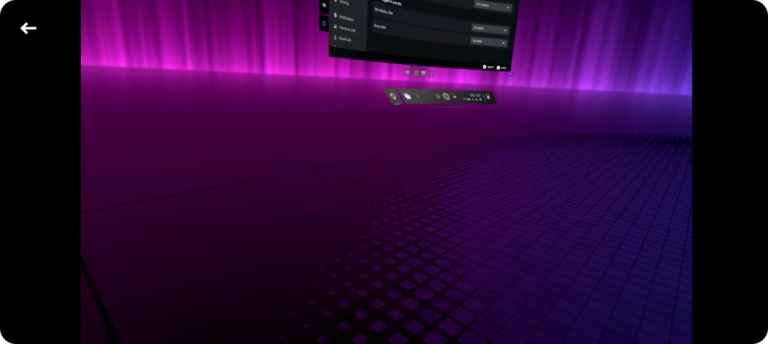 FrameMate mirroring a Steam Frame view to an Android phone in landscape